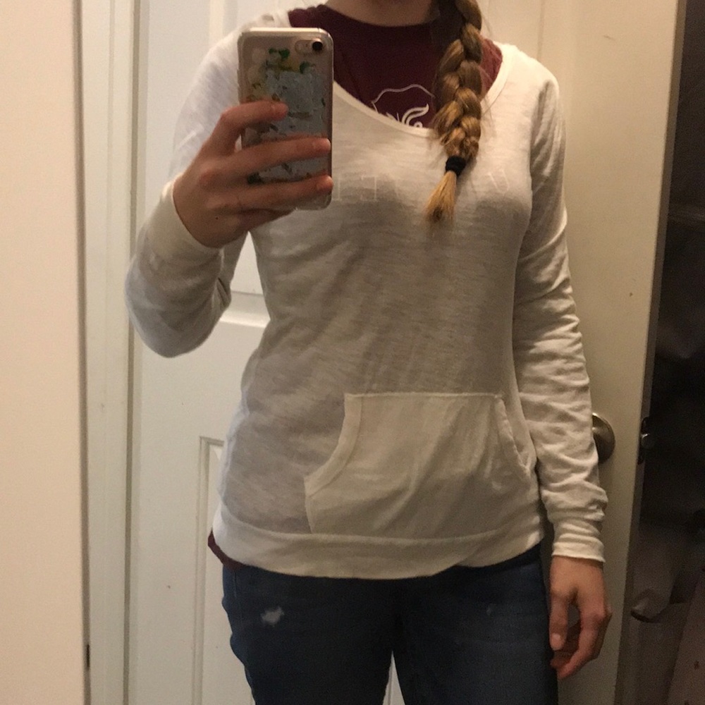 sheer white hoodie
